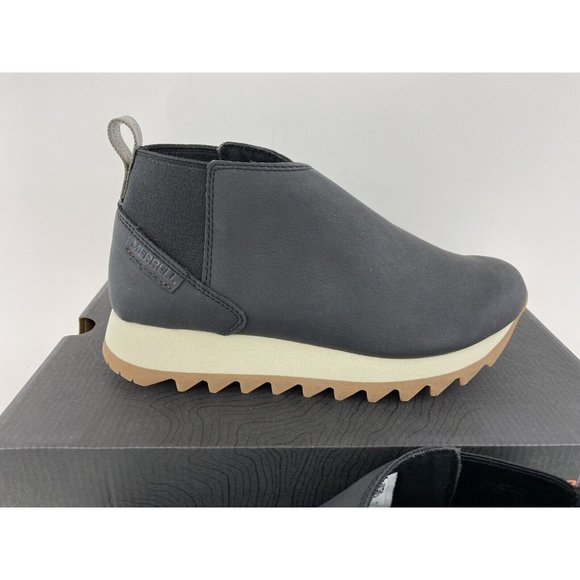 Merrell Alpine Chelsea Woman's Boots Black White Boot Slip On Faux Leather - Picture 5 of 12